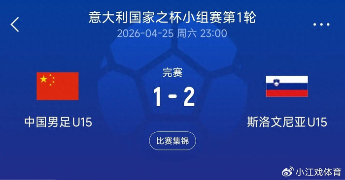 Kaiyun Sports-1-2憾负！U15国足不敌斯洛文尼亚，半场反差揭露青训短板|中国男足|比赛|素材|小将|球员_新浪体育_新浪新闻